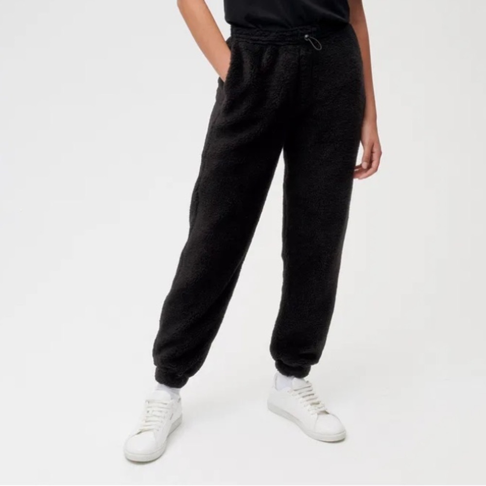 Pangaia Fleece Track Pants Sherpa + Fleece Sherpa Track Jacket Set Black Nwt! — image 3 of 8